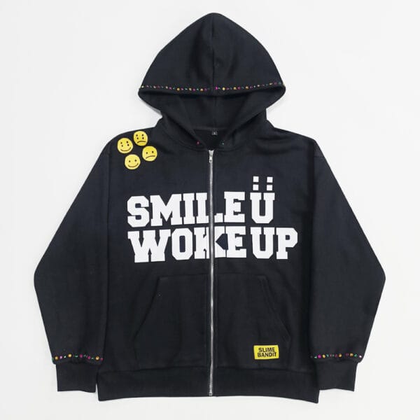 New Design Zipper Hoodie Badge Hot Diamond Printed Men's Cotton Hoodie