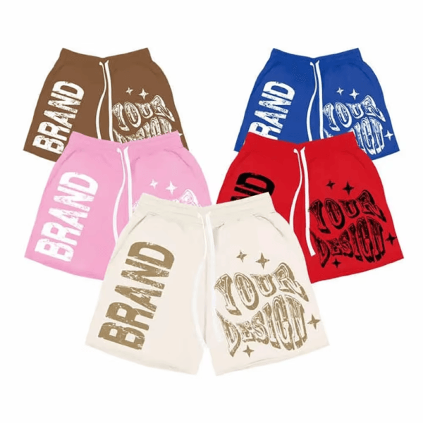 100% pure cotton men's shorts custom logo sweat shorts with raw hem torn open men's casual shorts